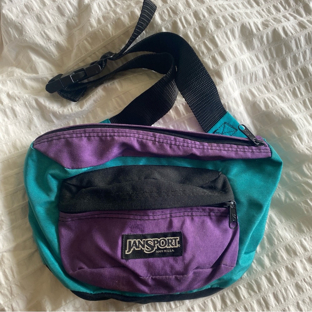 JanSport Turquoise and Violet Fanny Pack
